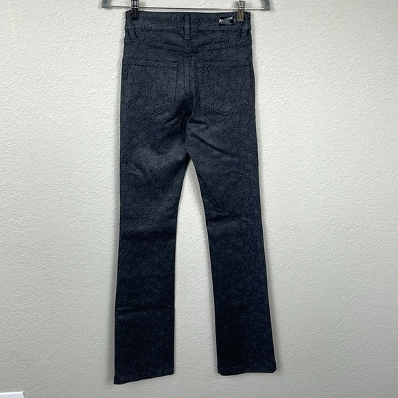 Morris & Co x Paige High Rise Manhattan Boot Cut Jeans Floral Mallow Coated 24 - Picture 6 of 14